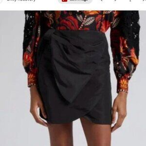 Farm Rio Black Tafeta Mini Skirt NWT XS